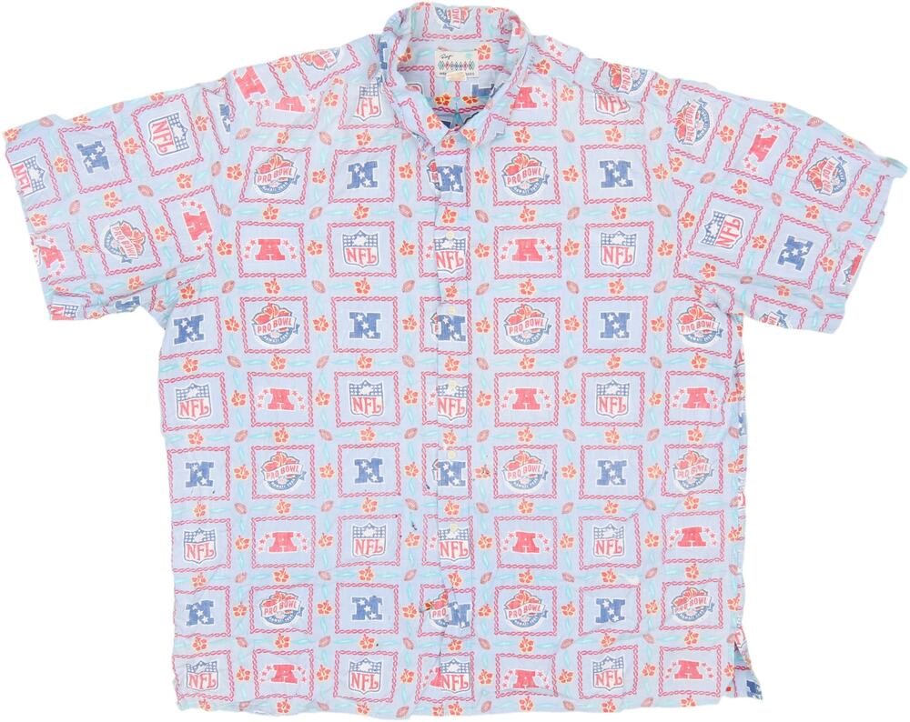 Vintage Reyn Spooner Pro Bowl Hawaii NFL Football Hawaiian Trashed Y2K Shirt 4XL